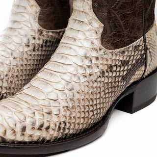Marco Di Milano Kansas Men's Shoes Natural Genuine Python / Calf-Skin Leather Cowboy Boot (MDM1211)