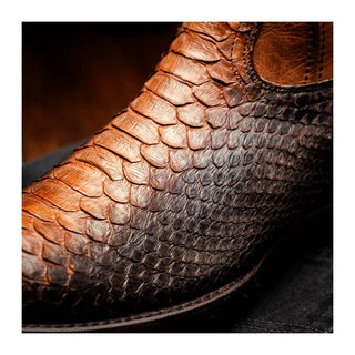 Marco Di Milano Kansas Men's Shoes Lisboa Exotic Python Skin Cowboy Boot (MDM1245)