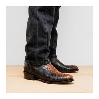 Marco Di Milano Kansas Men's Shoes Lisboa Exotic Python Skin Cowboy Boot (MDM1245)