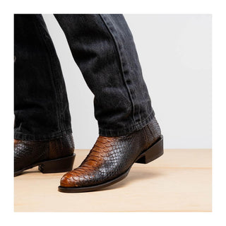 Marco Di Milano Kansas Men's Shoes Lisboa Exotic Python Skin Cowboy Boot (MDM1245)