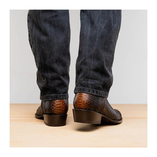 Marco Di Milano Kansas Men's Shoes Lisboa Exotic Python Skin Cowboy Boot (MDM1245)