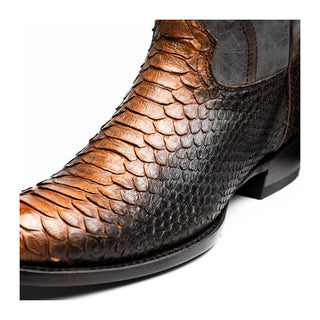 Marco Di Milano Kansas Men's Shoes Lisboa Exotic Python Skin Cowboy Boot (MDM1245)