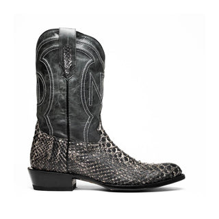 Marco Di Milano Kansas Men's Shoes Stone White Exotic Python Skin Cowboy Boot (MDM1246)