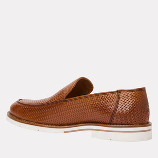 Andre Assous Kenny Loafer Cognac Woven top view