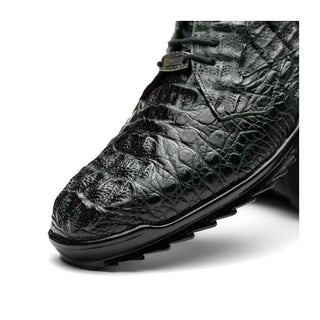 Marco Di Milano Kratos Men's Shoes Green Exotic Caiman Crocodile Sport Sneakers (MDM1176)