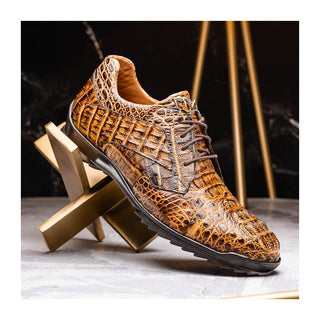 Marco Di Milano Kratos Men's Shoes Orix Exotic Caiman Crocodile Sport Sneakers (MDM1176)