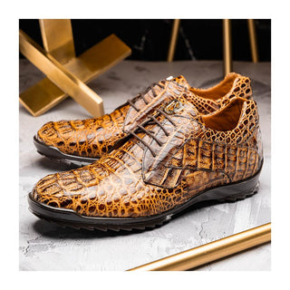 Marco Di Milano Kratos Men's Shoes Orix Exotic Caiman Crocodile Sport Sneakers (MDM1176)