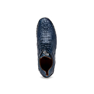 Marco Di Milano Kratos Men's Shoes Navy Exotic Caiman Crocodile Sport Sneakers (MDM1176)