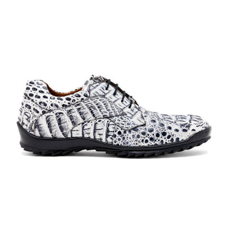 Marco Di Milano Kratos Men's Shoes Newspaper Exotic Caiman Crocodile Sport Sneakers (MDM1176)