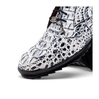 Marco Di Milano Kratos Men's Shoes Newspaper Exotic Caiman Crocodile Sport Sneakers (MDM1176)