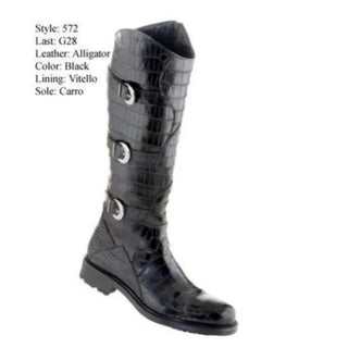 Caporicci 572 Alligator Boot Black