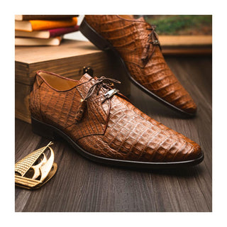 Marco Di Milano Lacio Men's Shoes Bay Apache Exotic Crocodile Derby (MDM1019)