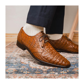 Marco Di Milano Lacio Men's Shoes Bay Apache Exotic Crocodile Derby (MDM1019)