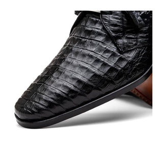 Marco Di Milano Lacio Men's Shoes Black Exotic Crocodile Derby (MDM1019)