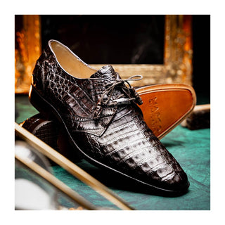 Marco Di Milano Lacio Men's Shoes Brown Exotic Crocodile Derby (MDM1019)