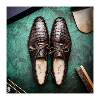 Marco Di Milano Lacio Men's Shoes Brown Exotic Crocodile Derby (MDM1019)