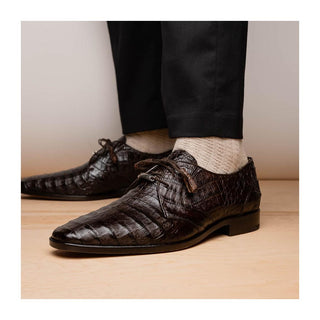 Marco Di Milano Lacio Men's Shoes Brown Exotic Crocodile Derby (MDM1019)