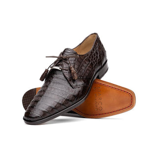 Marco Di Milano Lacio Men's Shoes Brown Exotic Crocodile Derby (MDM1019)