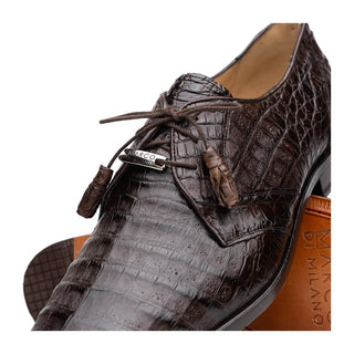 Marco Di Milano Lacio Men's Shoes Brown Exotic Crocodile Derby (MDM1019)