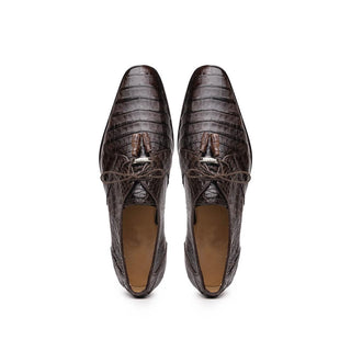 Marco Di Milano Lacio Men's Shoes Brown Exotic Crocodile Derby (MDM1019)