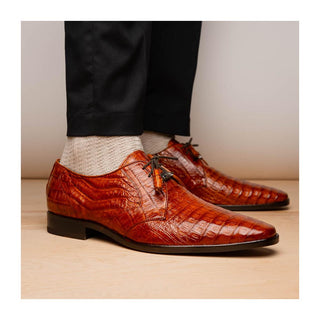 Marco Di Milano Lacio Men's Shoes Brandy Exotic Crocodile Derby (MDM1019)