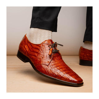 Marco Di Milano Lacio Men's Shoes Brandy Exotic Crocodile Derby (MDM1019)