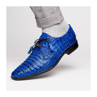 Marco Di Milano Lacio Men's Shoes Blue Exotic Crocodile Derby (MDM1019)