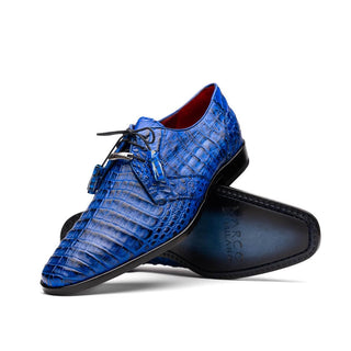 Marco Di Milano Lacio Men's Shoes Blue Exotic Crocodile Derby (MDM1019)