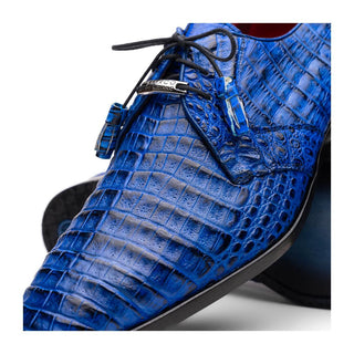 Marco Di Milano Lacio Men's Shoes Blue Exotic Crocodile Derby (MDM1019)