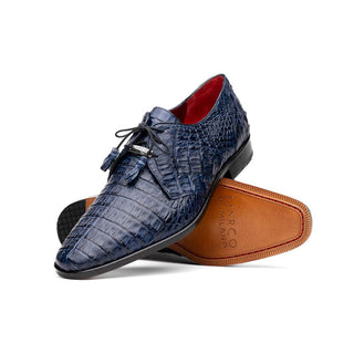 Marco Di Milano Lacio Men's Shoes Navy Exotic Crocodile Derby (MDM1019)