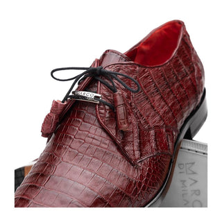 Marco Di Milano Lacio Men's Shoes Wine Exotic Crocodile Derby (MDM1019)
