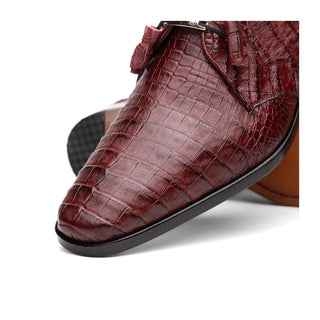 Marco Di Milano Lacio Men's Shoes Wine Exotic Crocodile Derby (MDM1019)