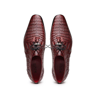 Marco Di Milano Lacio Men's Shoes Wine Exotic Crocodile Derby (MDM1019)