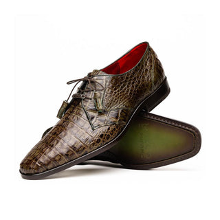 Marco Di Milano Lacio Men's Shoes Green Exotic Crocodile Derby (MDM1019)