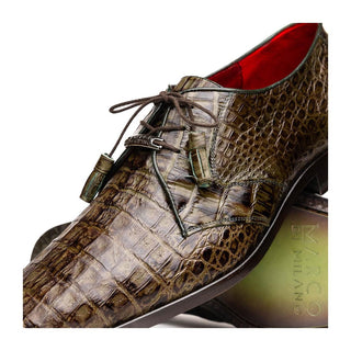 Marco Di Milano Lacio Men's Shoes Green Exotic Crocodile Derby (MDM1019)