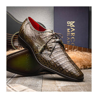 Marco Di Milano Lacio Men's Shoes Green Exotic Crocodile Derby (MDM1019)