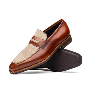 Zelli Italia Lago Men's Shoes Cognac Calf-Skin Leather Slip-On Penny Loafer (ZEL1022)