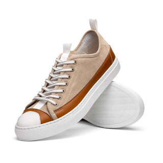 Zelli Italia Lando Men's Shoes Taupe Suede & Calf-Skin Leather Sneaker (ZEL1052)
