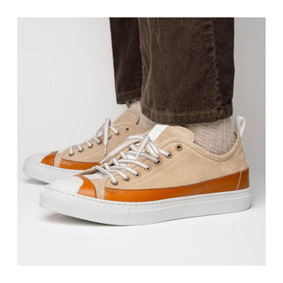 Zelli Italia Lando Men's Shoes Taupe Suede & Calf-Skin Leather Sneaker (ZEL1052)