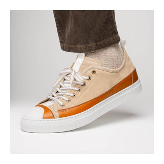 Zelli Italia Lando Men's Shoes Taupe Suede & Calf-Skin Leather Sneaker (ZEL1052)