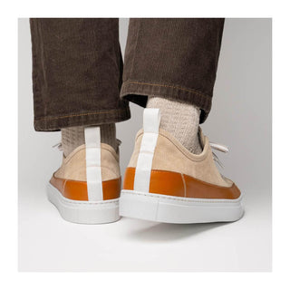 Zelli Italia Lando Men's Shoes Taupe Suede & Calf-Skin Leather Sneaker (ZEL1052)