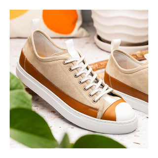 Zelli Italia Lando Men's Shoes Taupe Suede & Calf-Skin Leather Sneaker (ZEL1052)