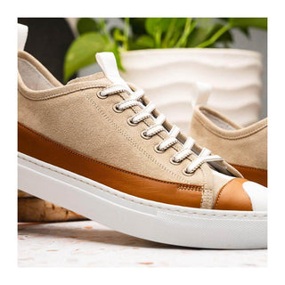 Zelli Italia Lando Men's Shoes Taupe Suede & Calf-Skin Leather Sneaker (ZEL1052)