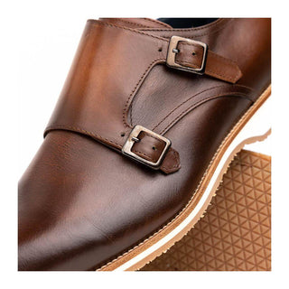 Zelli Italia Legerra Men's Shoes Brown Calf-Skin Leather Monk-Strap (ZEL1075)