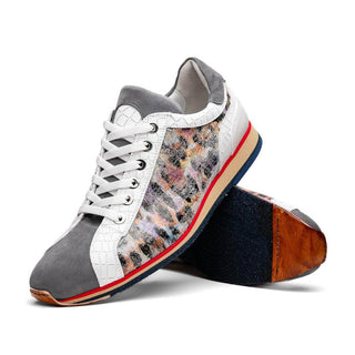 Zelli Italia Leo Men's Shoes Gray Multi Goat-Skin Suede Sneaker (ZEL1060)