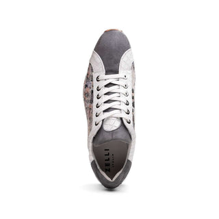 Zelli Italia Leo Men's Shoes Gray Multi Goat-Skin Suede Sneaker (ZEL1060)