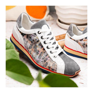 Zelli Italia Leo Men's Shoes Gray Multi Goat-Skin Suede Sneaker (ZEL1060)
