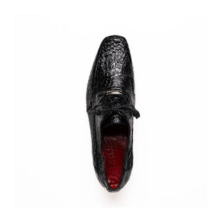 Marco Di Milano Leonardo Men's Shoes Black Genuine Caiman Crocodile Derby (MDM1147)