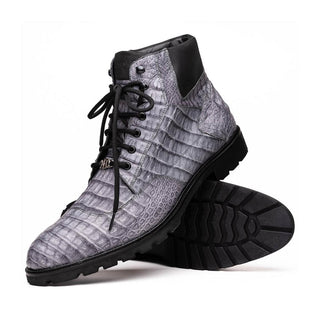 Marco Di Milano Leoni Men's Shoes Gray Genuine Caiman Crocodile Rugged Boots (MDM1089)