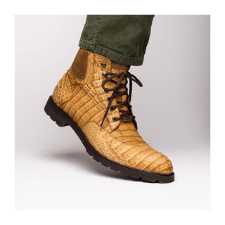Marco Di Milano Leoni Men's Shoes Orix Genuine Caiman Crocodile Rugged Boots (MDM1089)